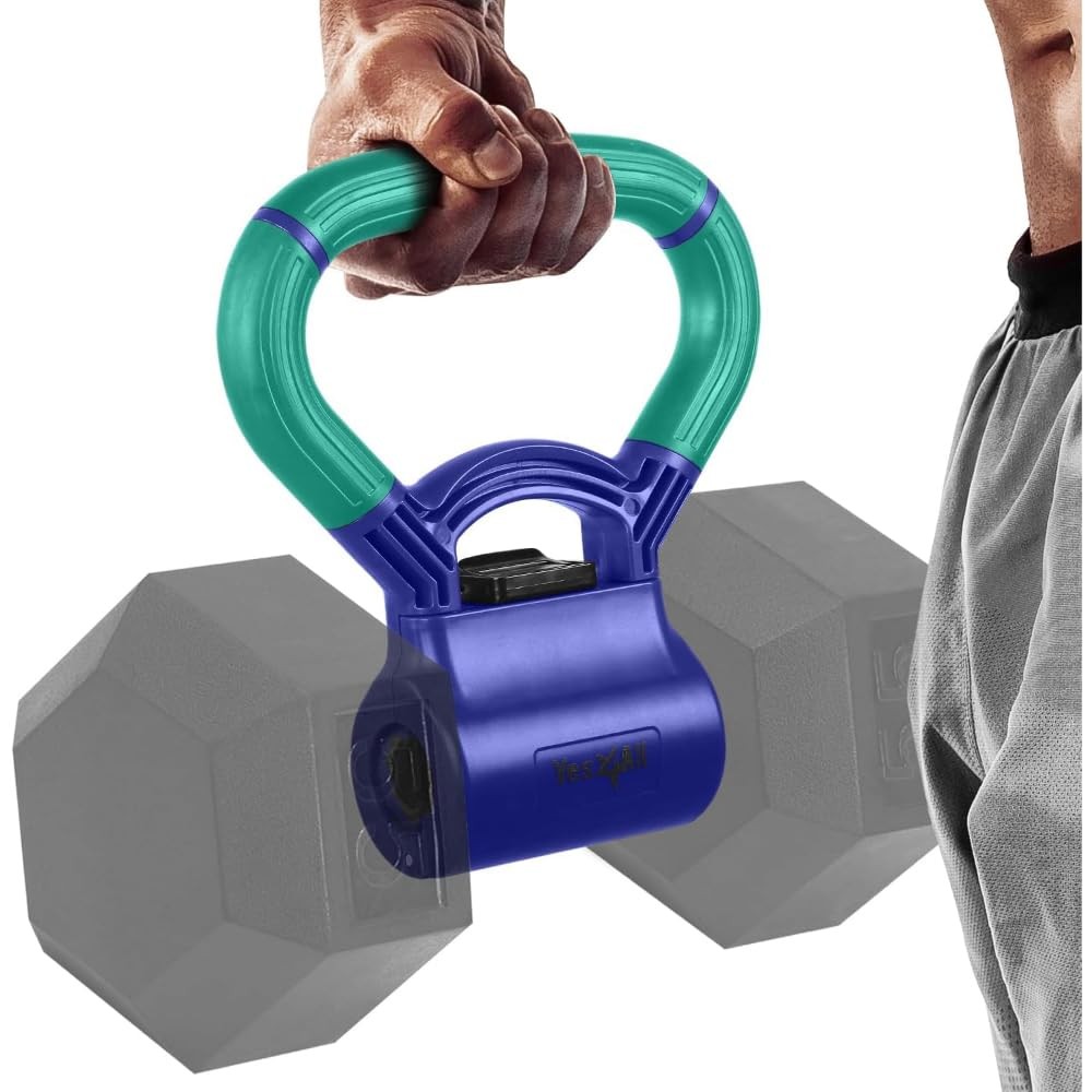 Yes4All Kettlebell Grip Handle Converts Dumbbells Kettlebells Teal/Mint Purple
