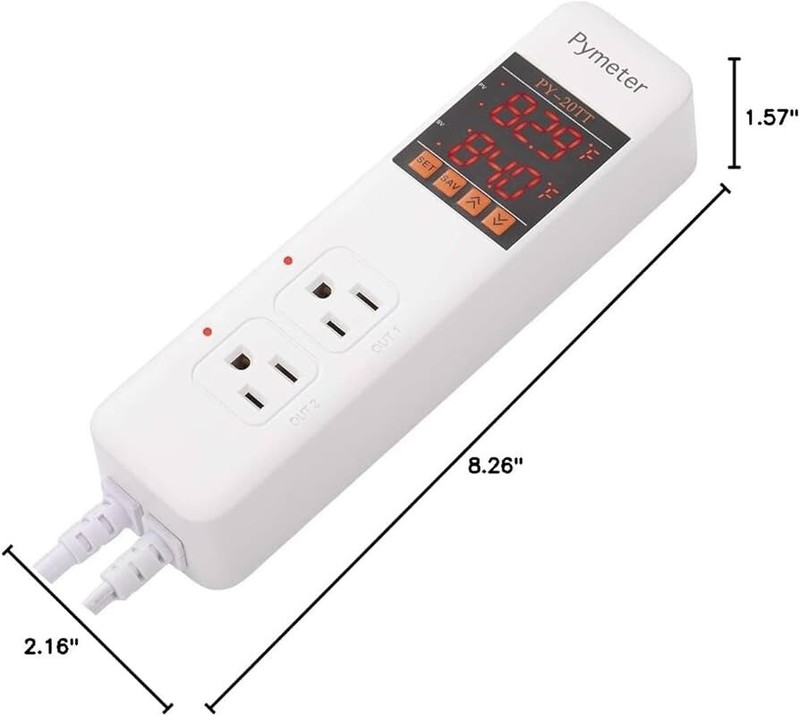2 in 1 Digital Temperature Controller Dual Outlet Heat Mat Thermostat Reptile... gallery