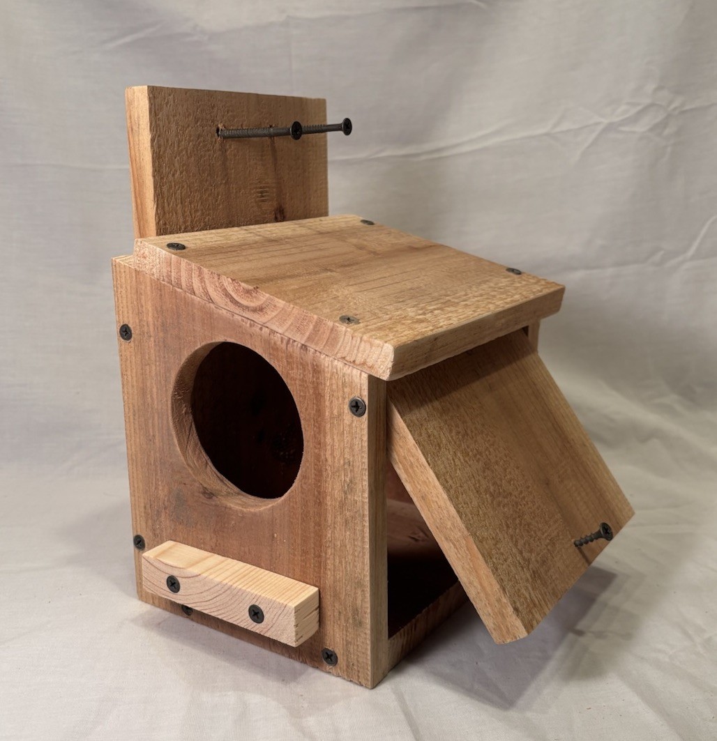 Solid Cedar Backyard Squirrel House Nesting Box - Fully Installed Wood Wildlife gallery