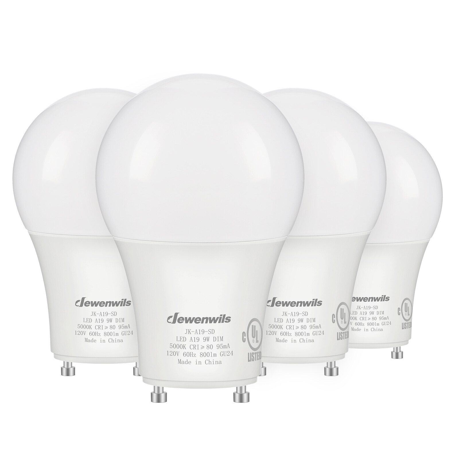 DEWENWILS 2 Prong Light Bulbs Dimmable GU24 LED Light Bulb 5000K Daylight 4Pack gallery