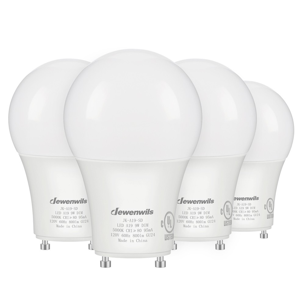 DEWENWILS GU24 LED Light Bulb Dimmable 2 Prong Light Bulbs, 5000K Daylight 9W
