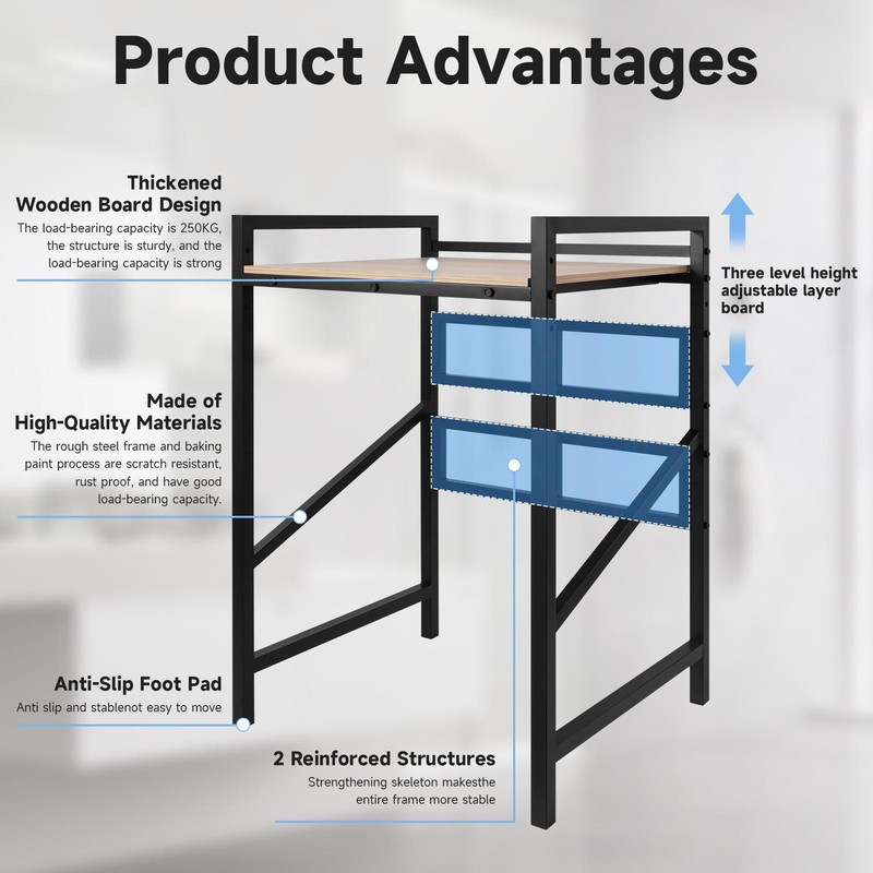 Modern Heavy Duty Washer & Dryer Stacking Rack Stand With Adjustable Design USA gallery
