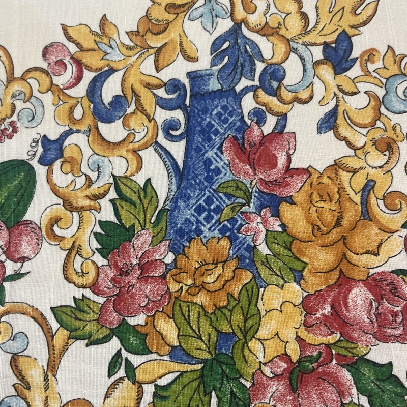 Renaissance-style Rectangular TABLECLOTH SCROLL & FRUITS 60x 78” gallery