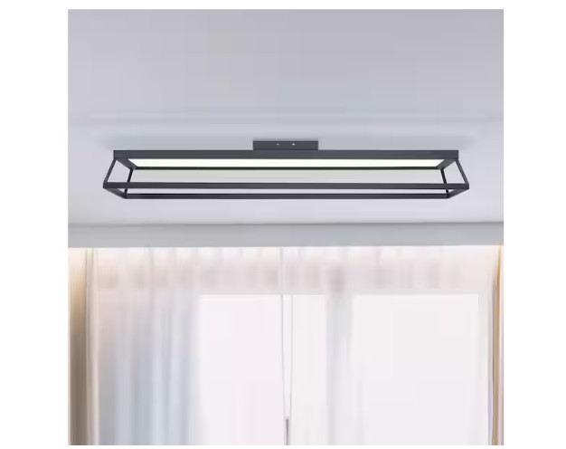 EnviroLite Terrace 44" Matte Black Dimmable Integrated Selectable CCT LED Flush gallery