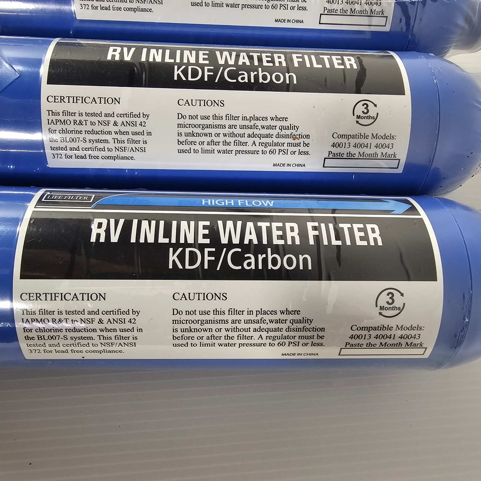 3 Filter Life, RV Inline Water Filters for 40013 40041 40043 KDF Carbon gallery