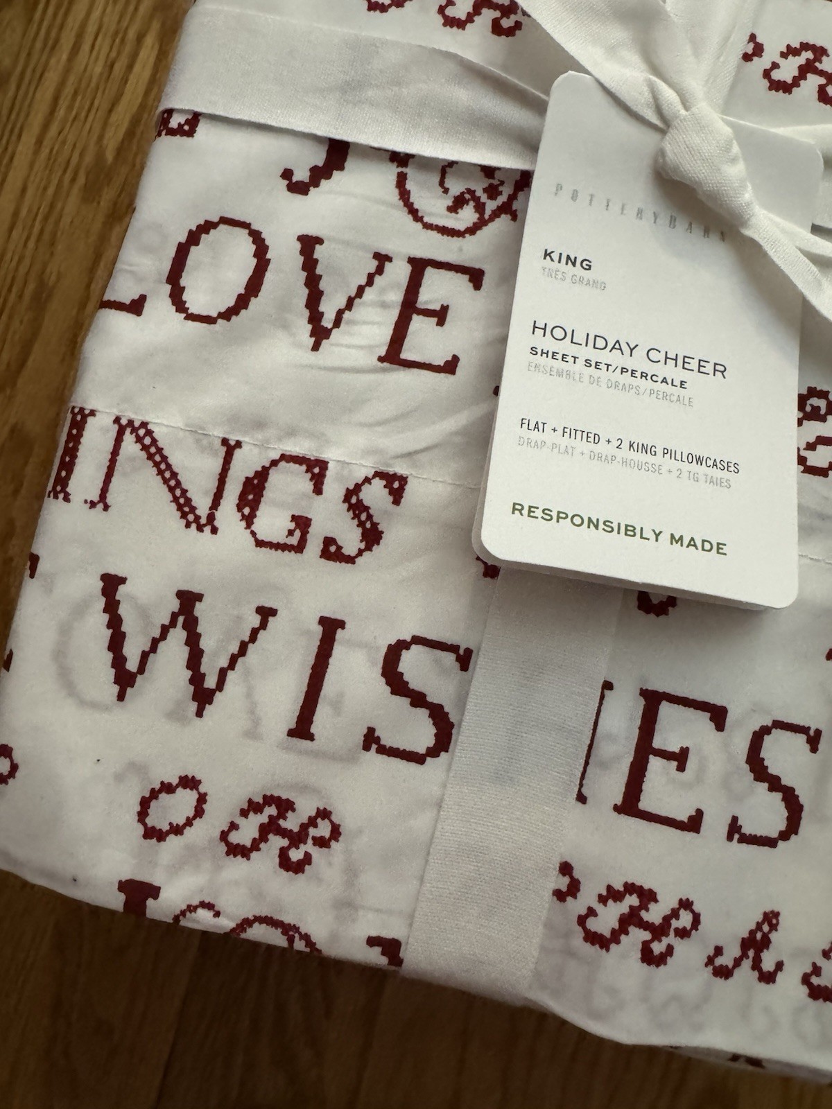 Pottery Barn Holiday Cheer Sheet Set King Size New Four Piece gallery