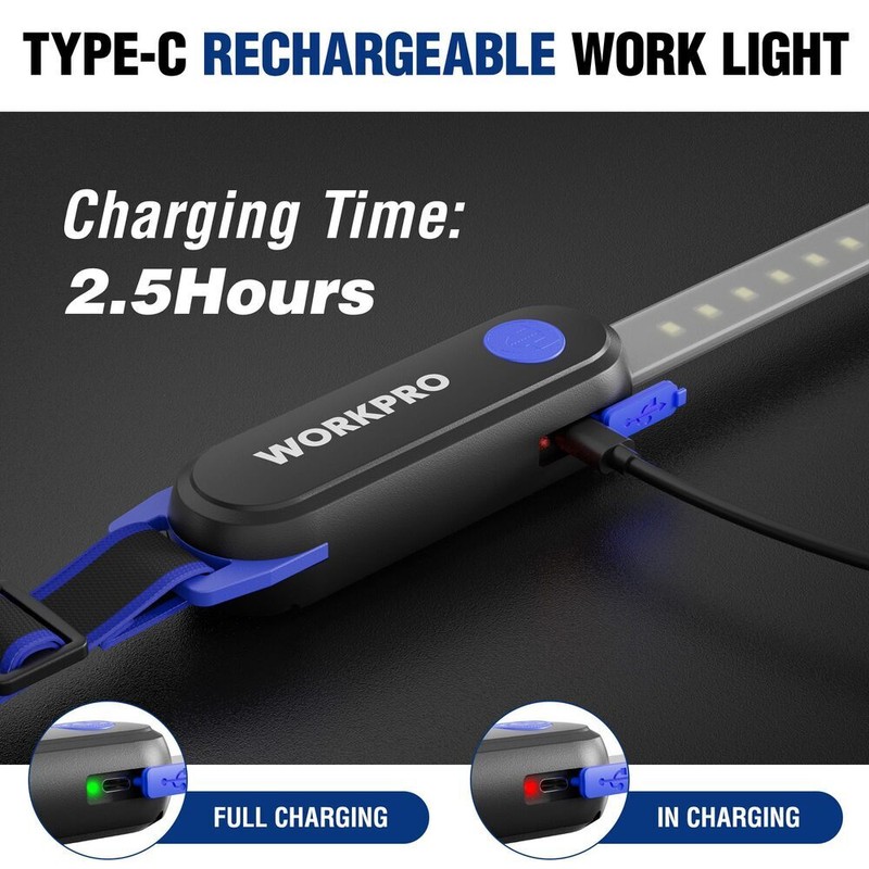 WORKPRO 200LM RechargeableUnderhood LED Work Light 25" Magnetic Long Light Bars gallery