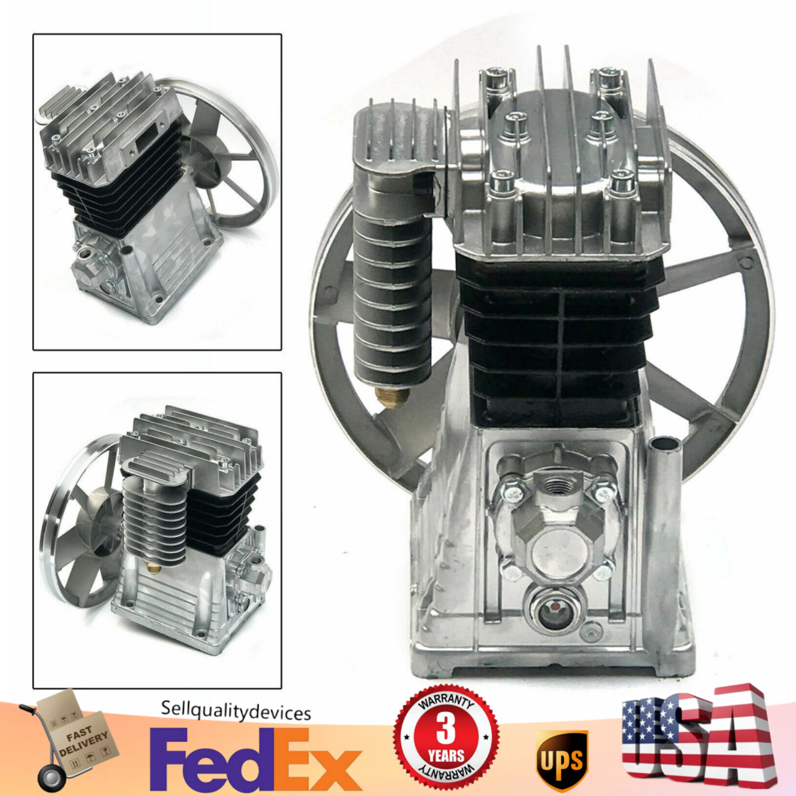Air Compressor Pump Head Single Stage Twin Cylinder Air Compressor Pump Head USA gallery