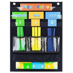 Counting Caddy Place Value Pocket Chart Classroom Homeschool Black 1 PCS