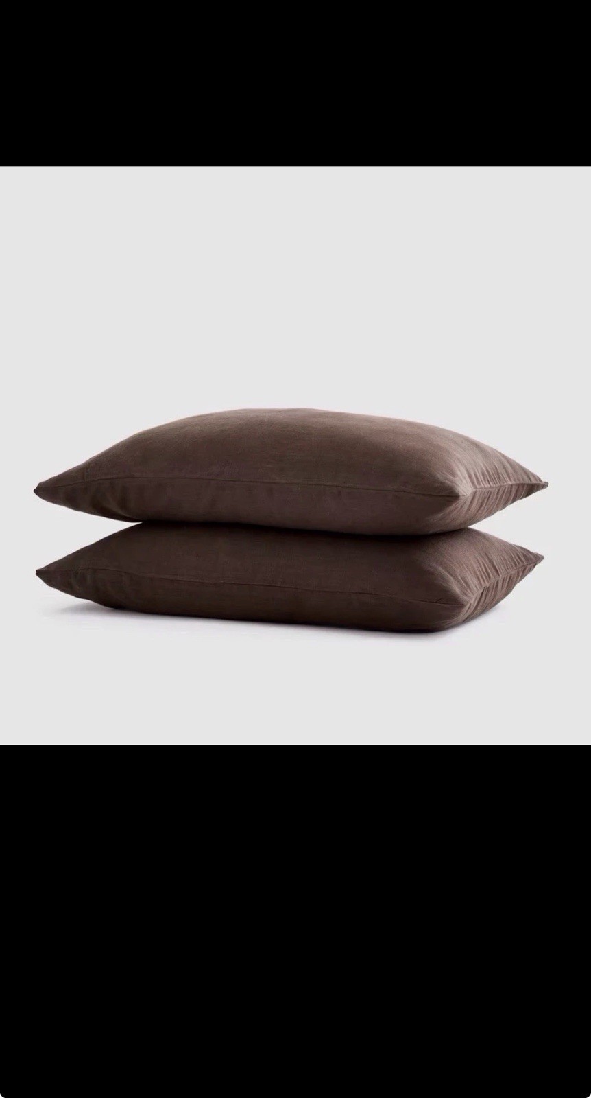 NWOT Quince Queen Set 2 Linen Pillowcases Espresso gallery