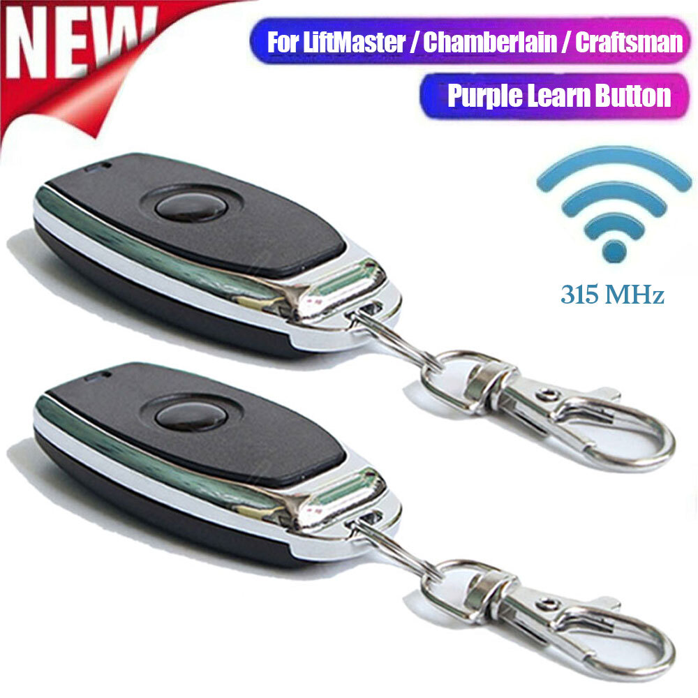 For Chamberlain Key Chain Remote Garage Door Opener Purple Learn Button 315Mhz gallery
