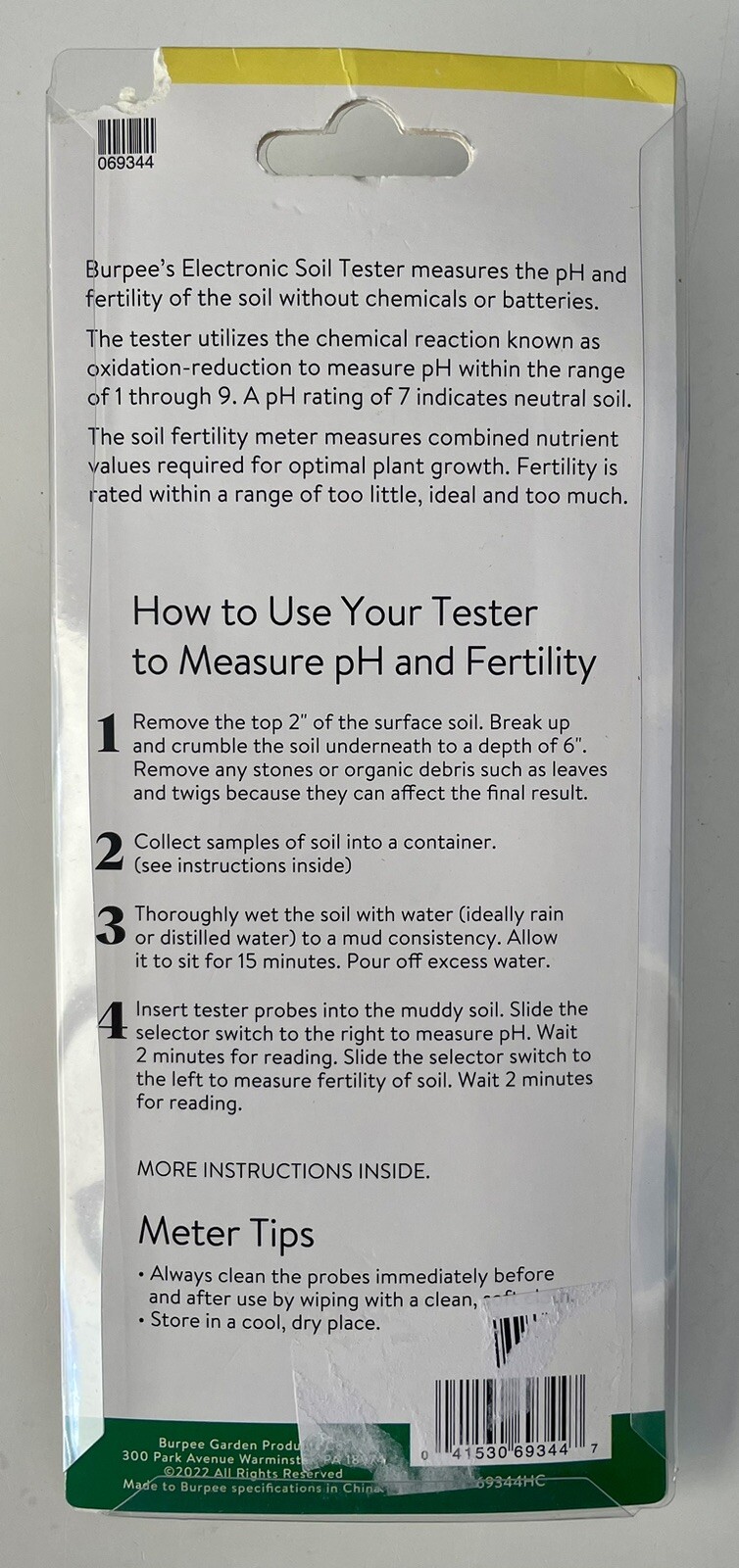 Burpee Electronic Soil Tester For pH And Fertility Testing No Batteries Required gallery