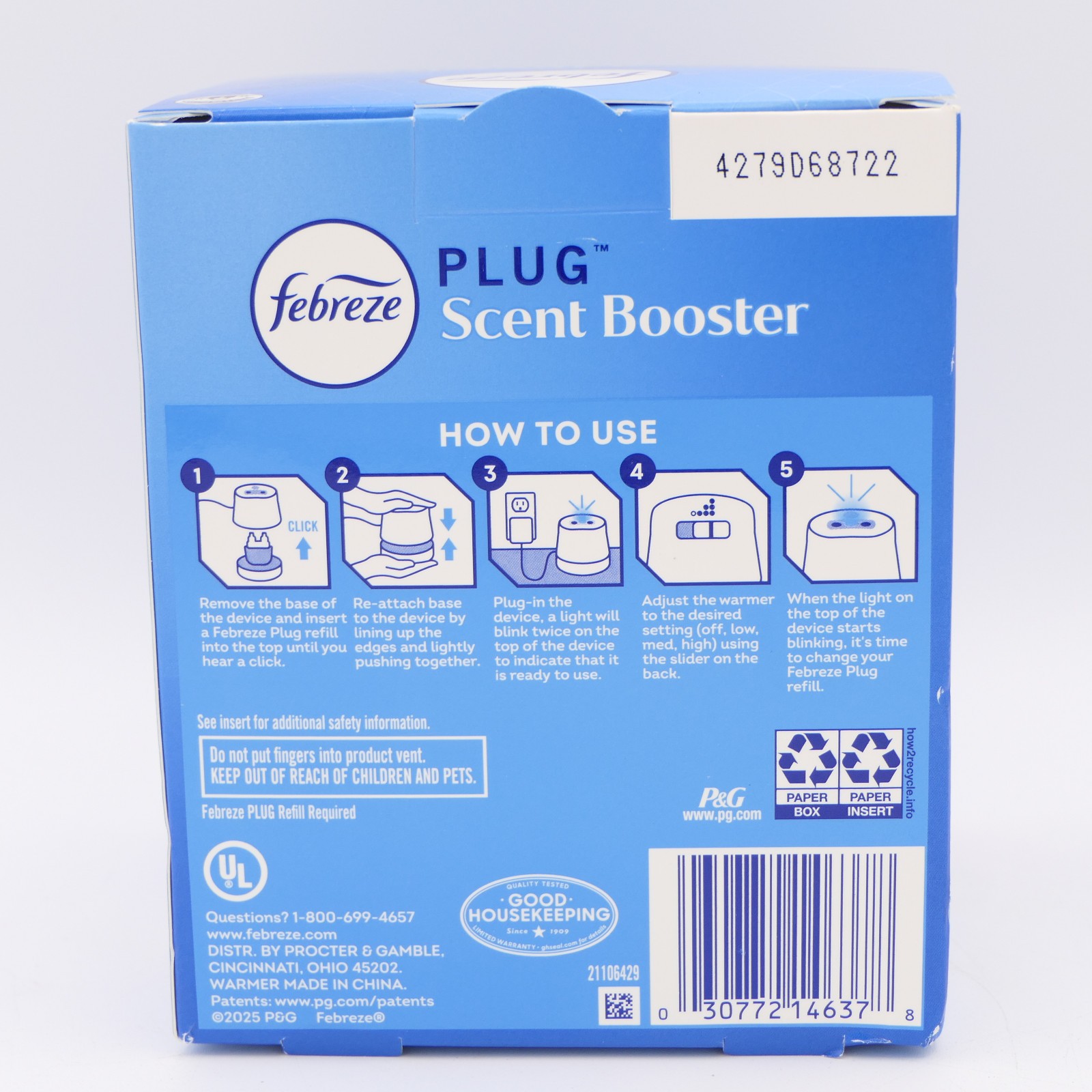 Febreze Plug Scent Booster Continuous Scented Oil Warmer Plug In Device 6ft Cord gallery