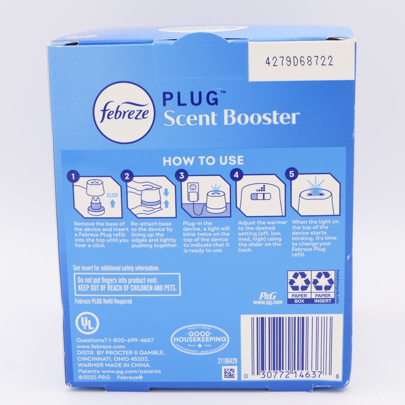 Febreze Plug Scent Booster Continuous Scented Oil Warmer Plug In Device 6ft Cord gallery