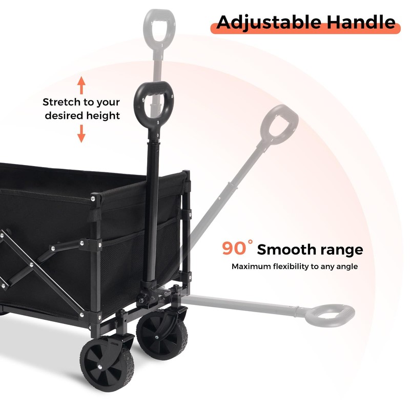 330lbs Wagons Carts Foldable with Extended Tailgate,Heavy Duty Collapsible Fo... gallery