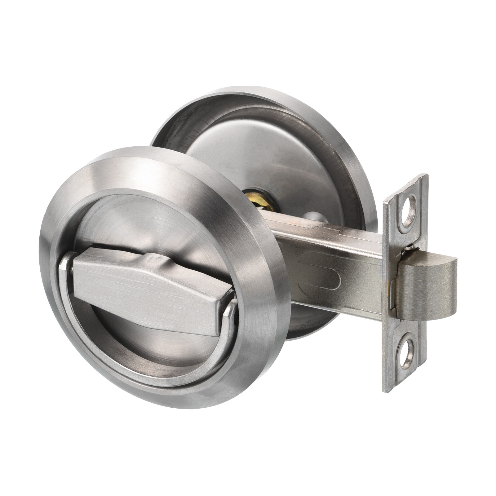 Round Recessed Door Lock Stainless Steel Hidden Recessed Cup Door Handle Silver gallery