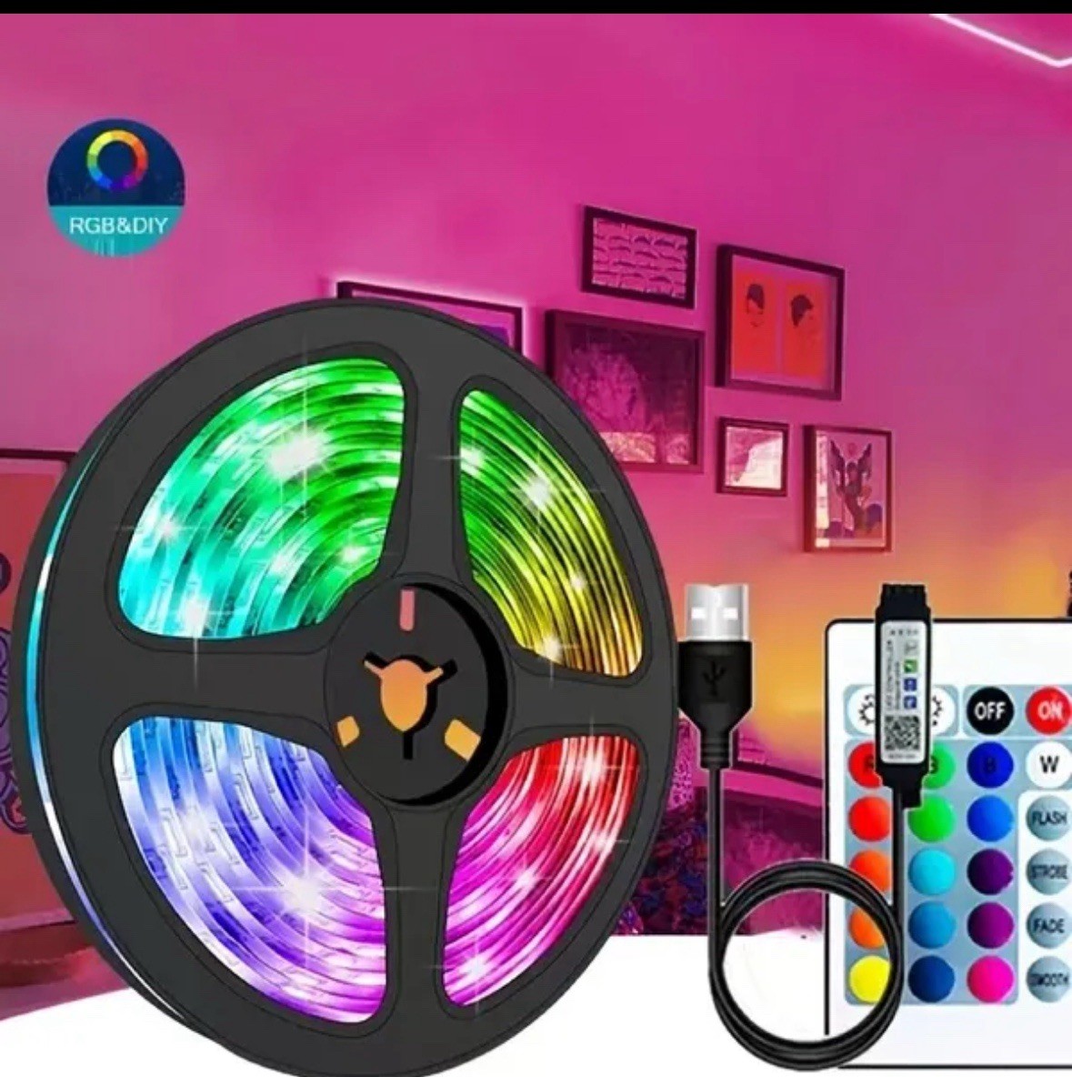 YORMICK 33ft Waterproof LED RGB Strip Lights gallery