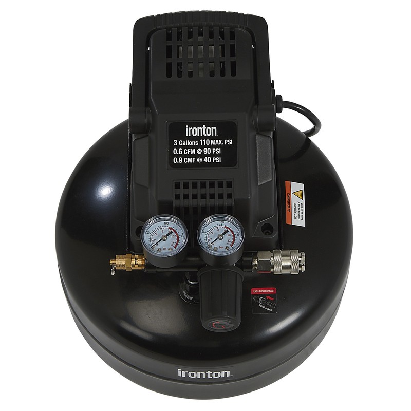 Ironton Oil-Free Pancake Air Compressor, 0.3 HP, 3 Gallons, 110 PSI gallery