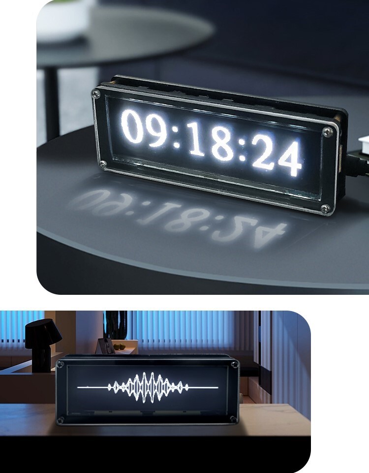 Mini MIC pick-up Music Spectrum WIFI Bluetooth Speaker Sound Level Meter Clock gallery