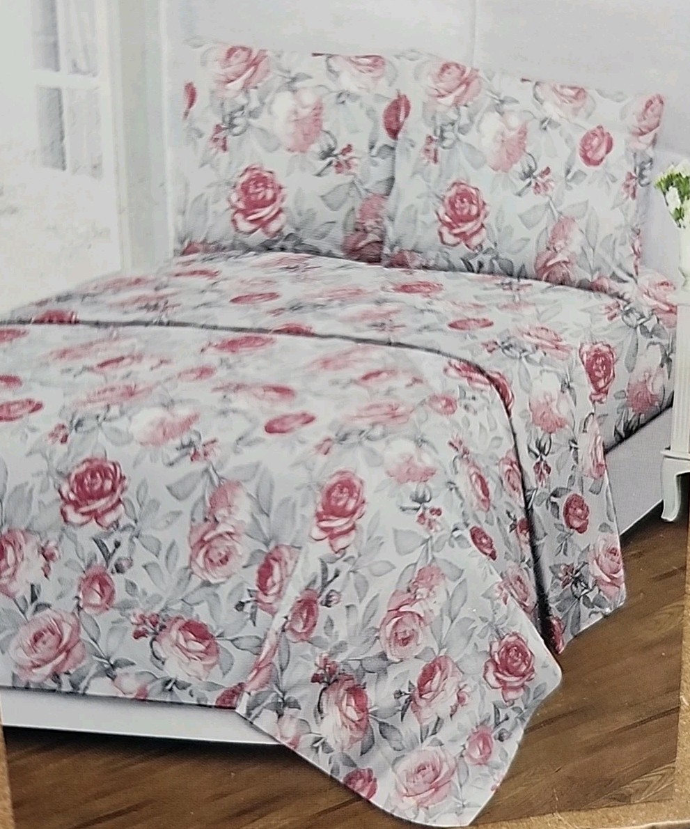 NEW Tree Organic 100% Cotton KING Sheet Set. Floral. 2000 Thread Count gallery
