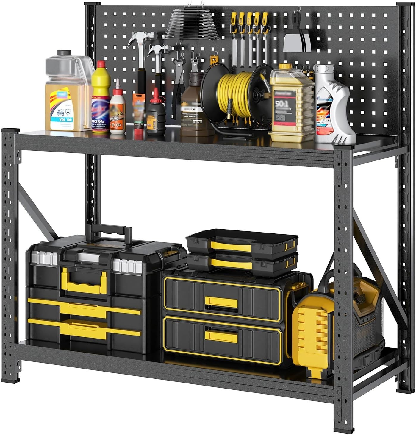 Work Bench with Pegboard,Heavy Duty 3000Lbs Capacity Workbench Adjustable Shelve gallery