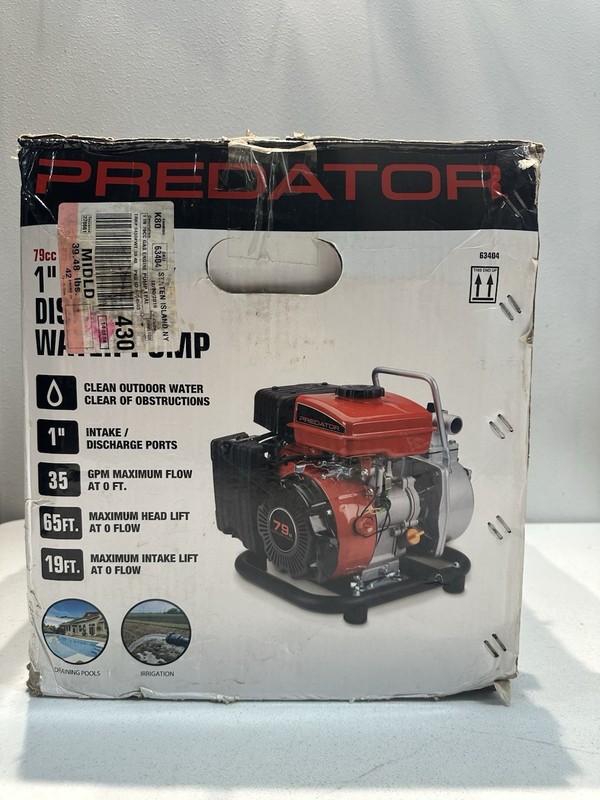Predator 1 in. 79cc Gasoline Engine Clear Water Pump 35GPM Drain Pool Irrigation gallery