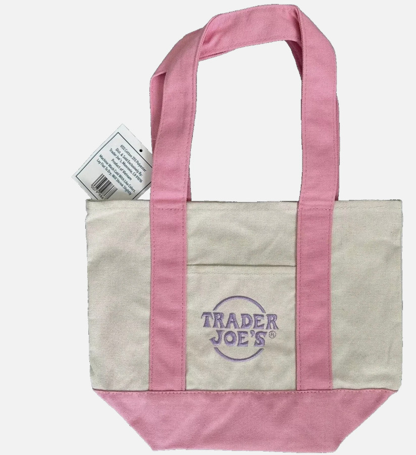Trader Joe's Mini Pastel Canvas Tote Bag Light Pink 79986(K15) gallery