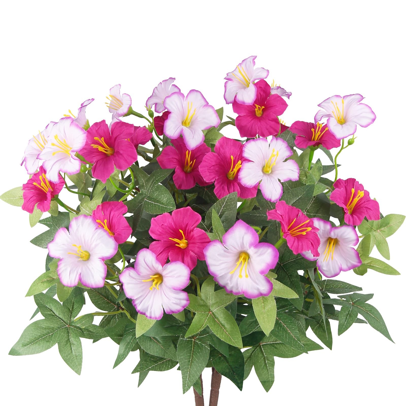 2Pcs Artificial Flowers for Outdoors Fake Plants Outside Magenta, Light Purpl gallery