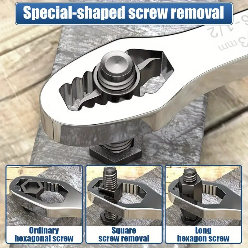 Multi-Functional Adjustable Double-Ended Wrench – Stainless Steel Portable Hand gallery