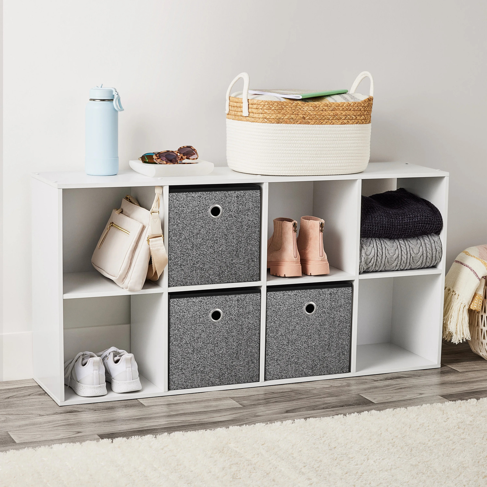 White 8-Cube Modular Storage Unit Mainstays gallery