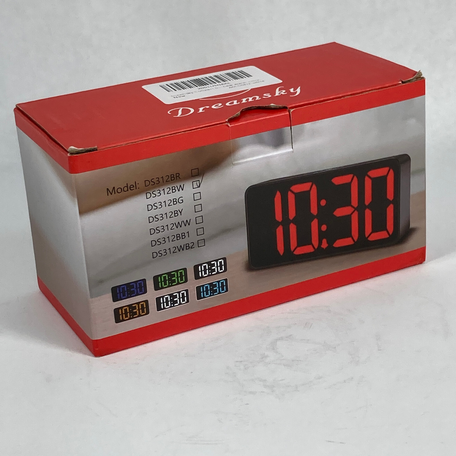 Dreamsky Compact Digital Alarm Clock USB Charger 0-100% Brightness White Display gallery