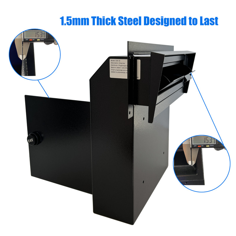 OPEN BOX Rainproof Through the Door Safe Mailbox with Combination Lock, Black gallery