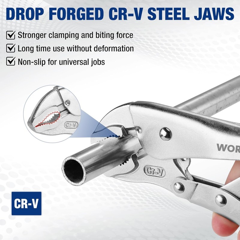 WORKPRO 5-Piece Locking Pliers Set Vice Grips w/Chrome-vanadium Steel Tool Set gallery