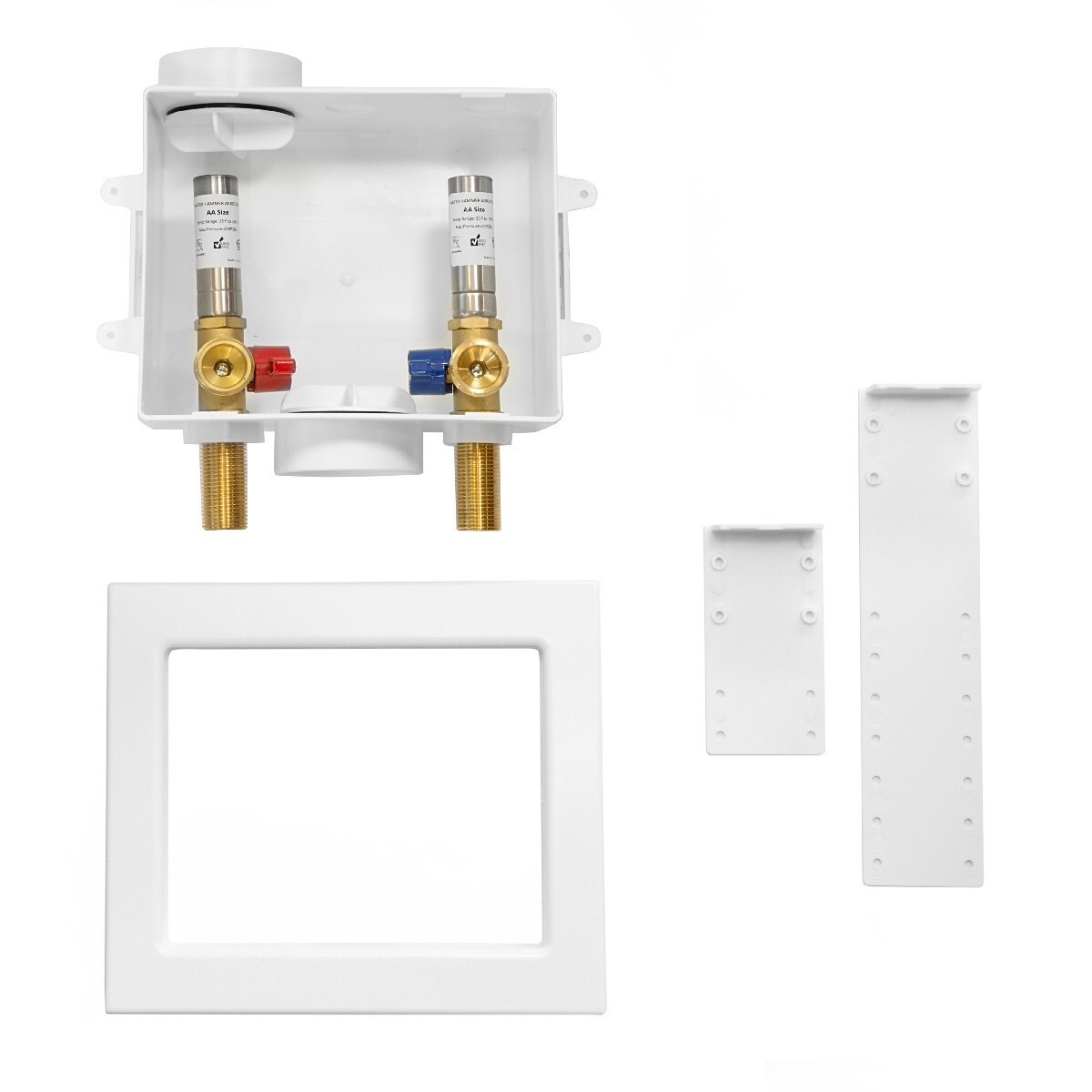 EFIELD Washing Machine Box ,2 Brass Valves ,1/2" MIP Inlet Water Hammer Arrestor gallery