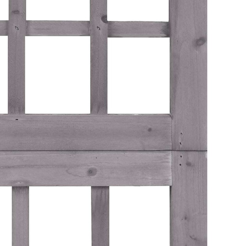 4-Panel Room Divider/Trellis Solid Fir Wood Gray 63.4"x70.9 gallery