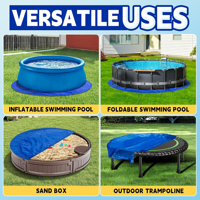 10FT Pool Liners,Swimming Pool Ground Cloth,Multipurpose round Tarp for under Po gallery