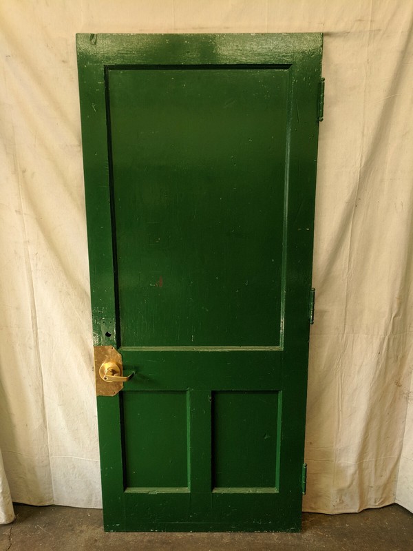 Single School 5 Panel Wood Door Architectural Salvage 35-3/4x83 Green gallery
