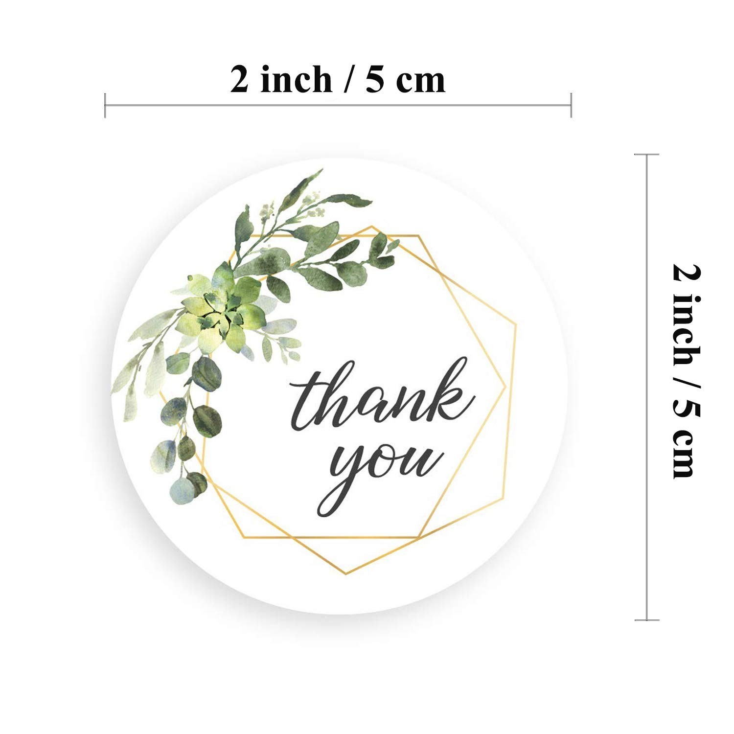 2 inch (5 cm) Thank You Stickers, 500PCS Green Round Stickers Boho Labels for... gallery