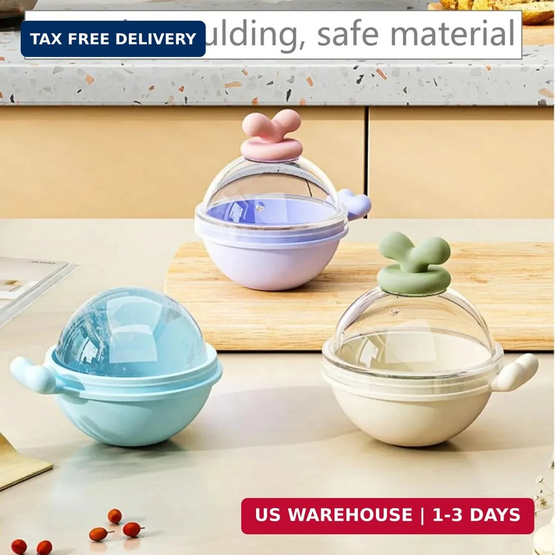 4pcs Ice Cube Mold Ball Boxes with Lid, 2.36in Diameter Large Sphere Ice Maker f gallery