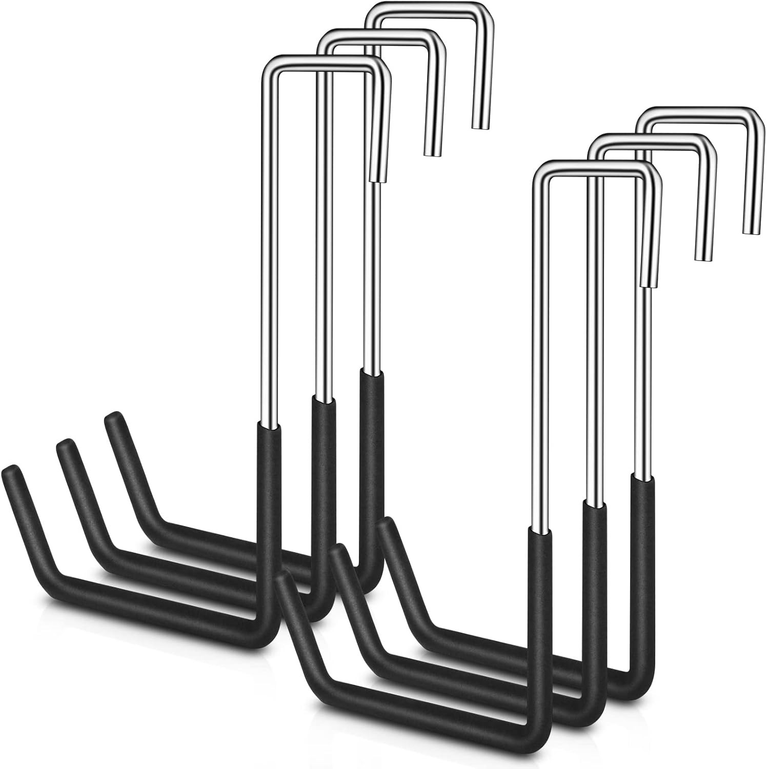 BOBOKA 6 Pack Heavy Duty Rafter Hooks for Hanging Vinyl Coated Large S Hooks for gallery