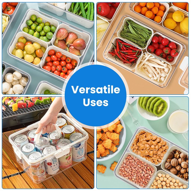 2Pack Airtight Fruit Storage Containers 4 Compartment Food Storage gallery