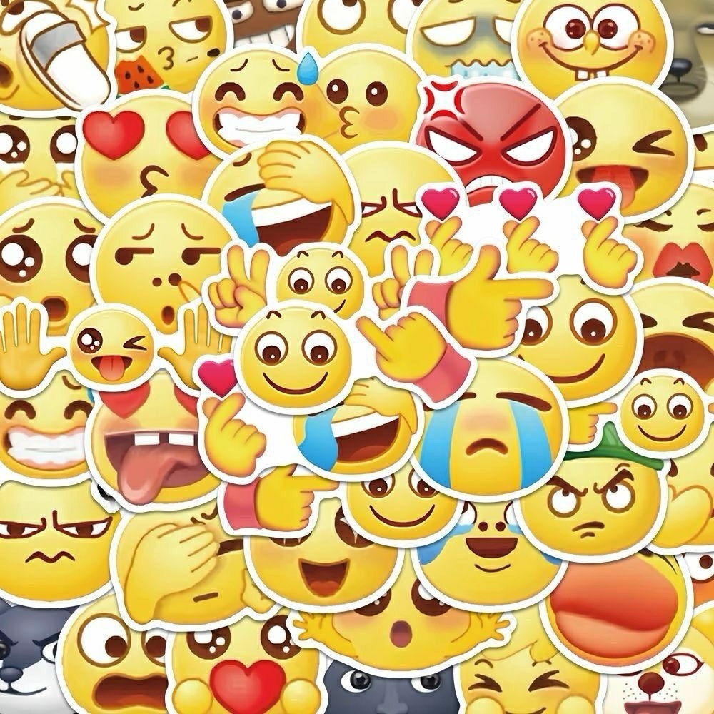 30PCS Emoticon Smiling Faces Wall Decal Graffiti Waterproof Vinyl Stickers gallery