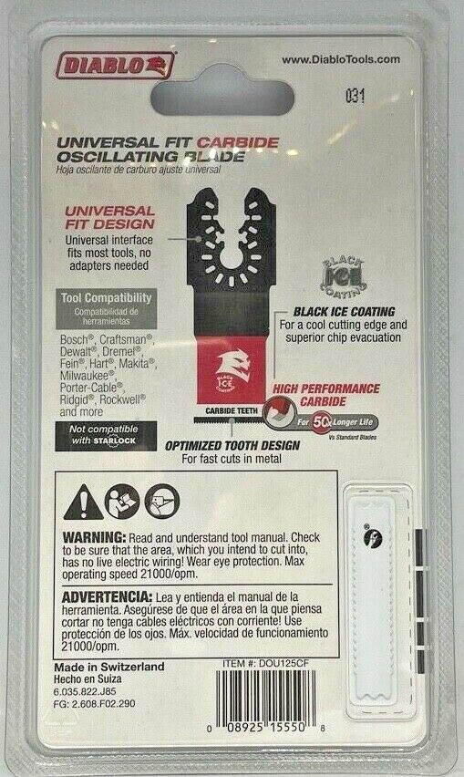 Diablo DOU125CF 1-1/4 in. Universal Fit Carbide Oscillating Blade for Metal gallery