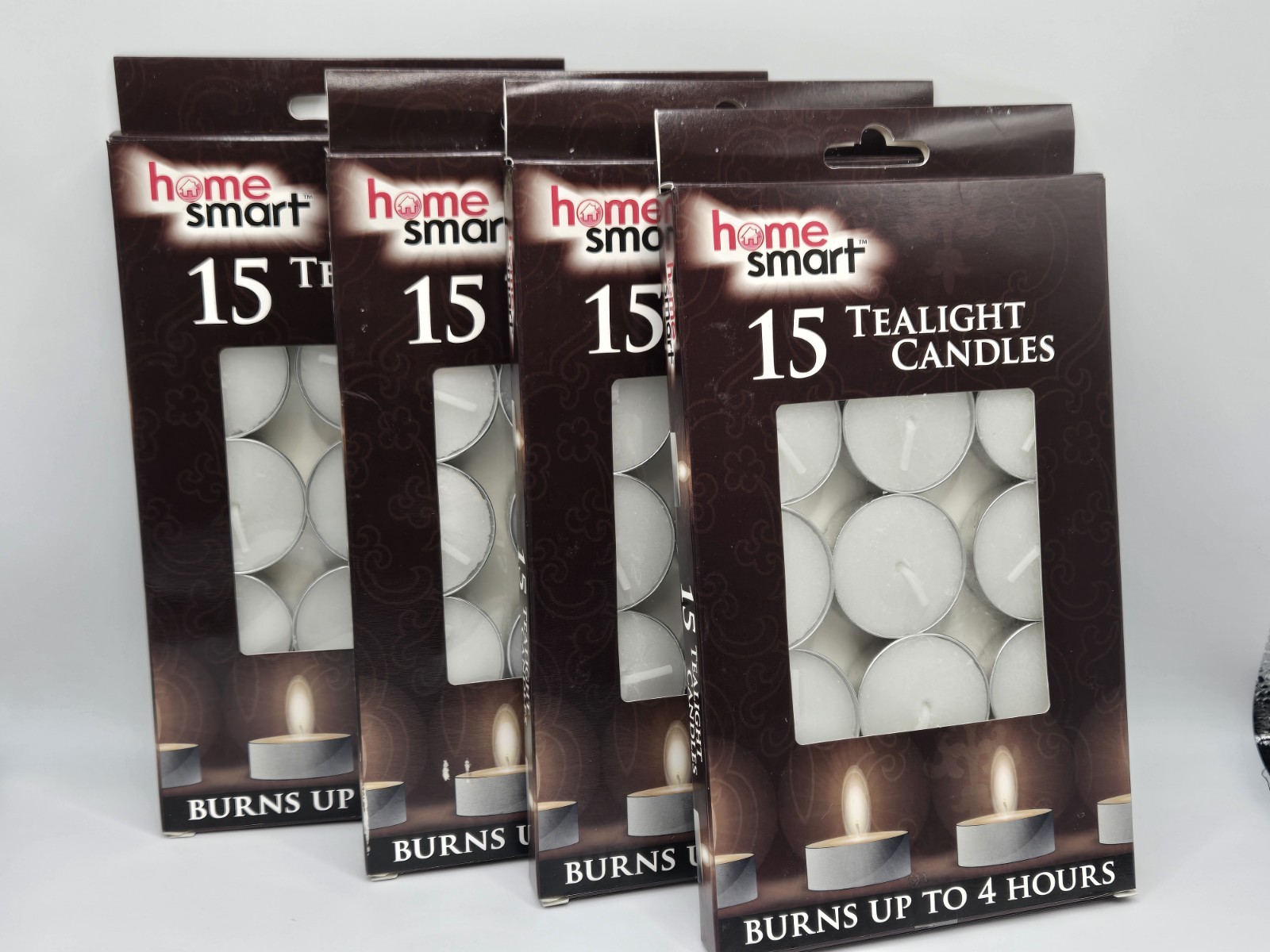 60 Count Tealight Candles - Unsented - Burns Up To 4 Hours-4/15 packs-Home Smart gallery