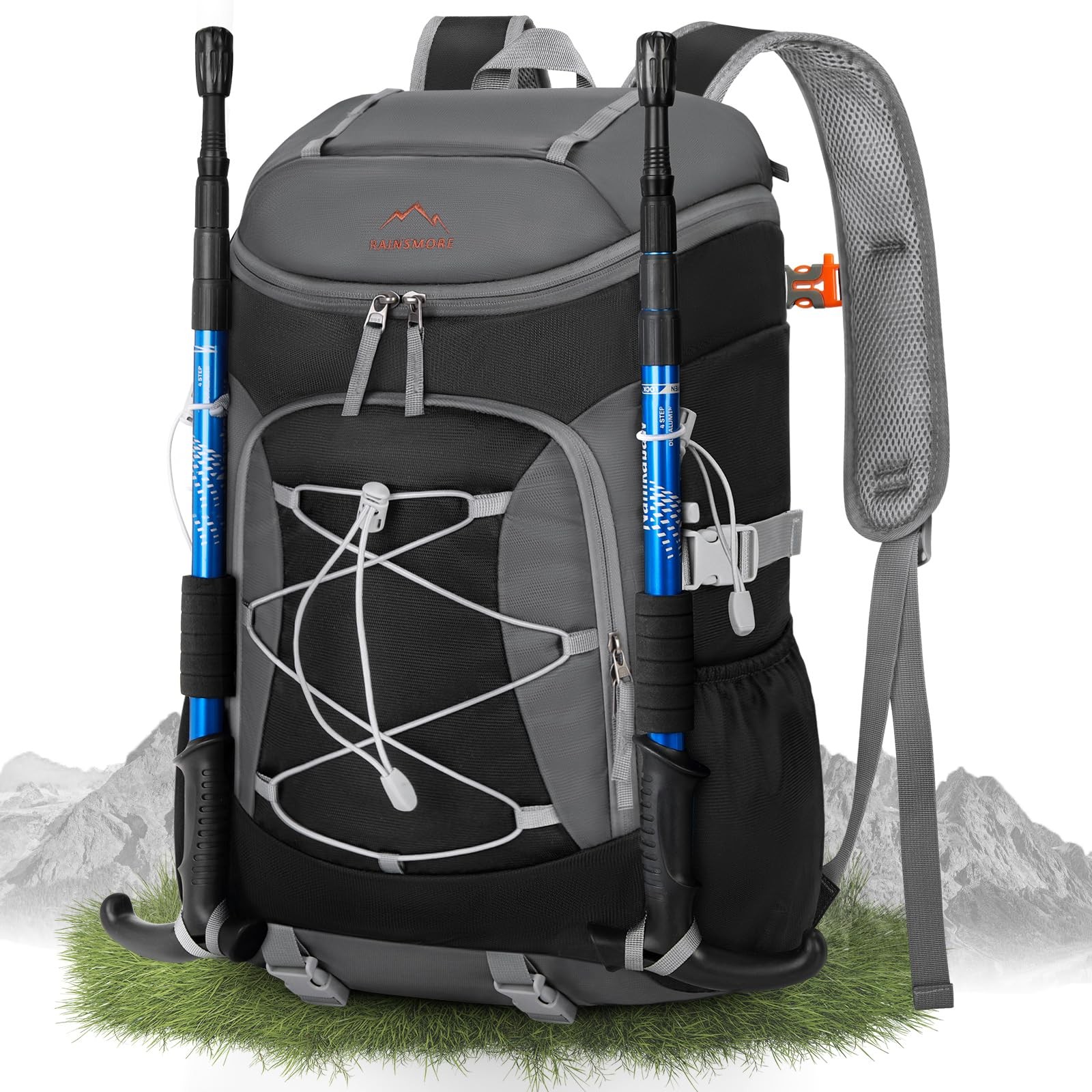 40L Foldable Hiking Backpack, Black, Packable, Waterproof, Lightweight Daypack