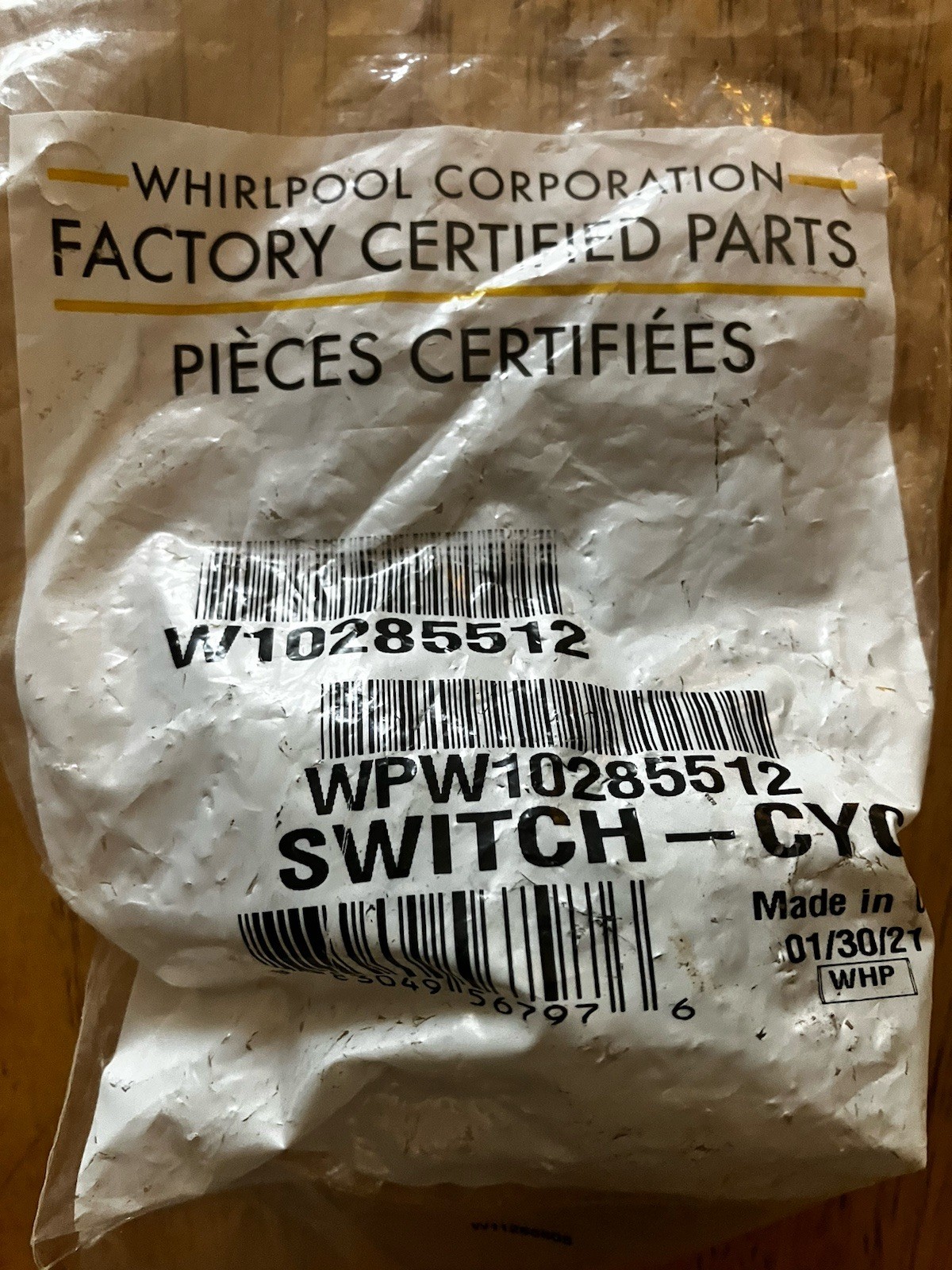 W10285512 Whirlpool Washer Selector Switch Brand New In Sealed Package gallery
