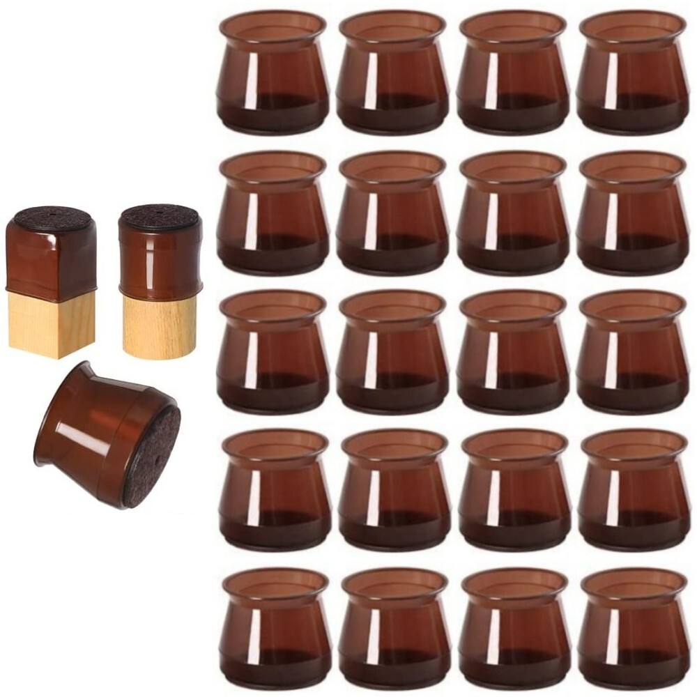 20pcs Small Size Round Silicone Chair Leg Floor Protectors Clear Table Feet Caps gallery