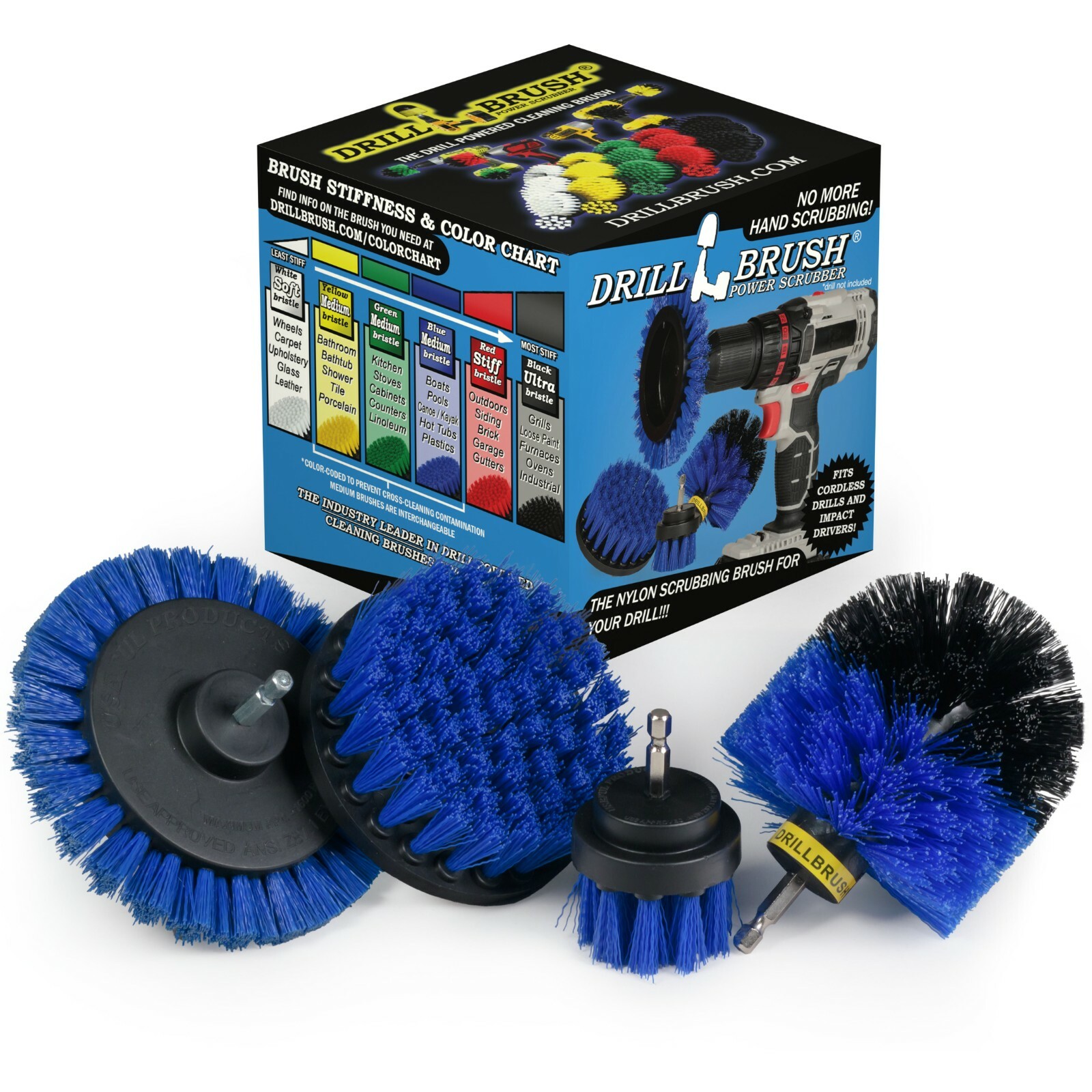 Boat Cleaning Drill Brush Attachment Set - Personal Watercraft Detailing gallery