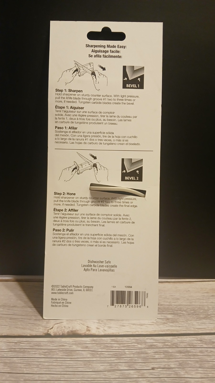 Handheld Knife Sharpener Tablecraft E5698 Twice Sharp with Firm Grip Handle NEW gallery