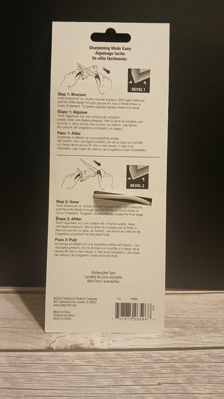 Handheld Knife Sharpener Tablecraft E5698 Twice Sharp with Firm Grip Handle NEW gallery